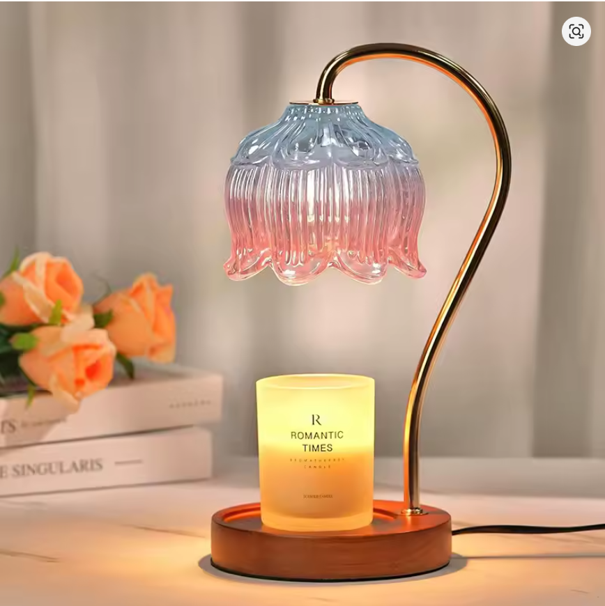 Nordic Glass Candle Warmer Lamp Bedroom Atmosphere Warmer Lamp Retro Lamp Candle Tray Night Light desk Decor Home Decoration ﻿