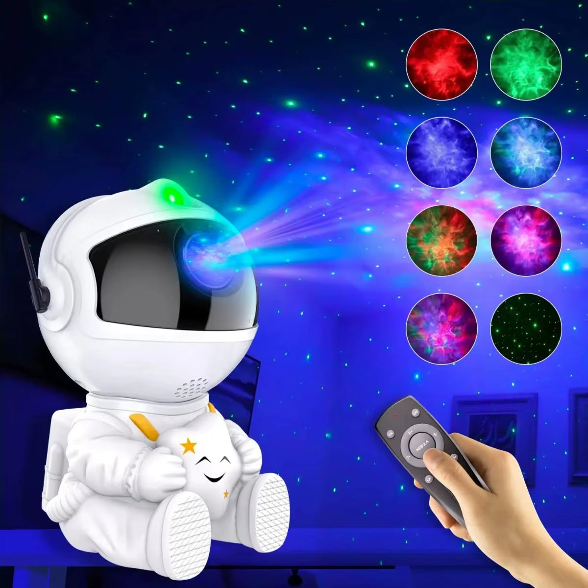 Galaxy Star Projector Night Lights, Starry Sky, Astronaut Atmosphere LED Lamp Decorative Bedroom Ceiling for Kids Children Gifts