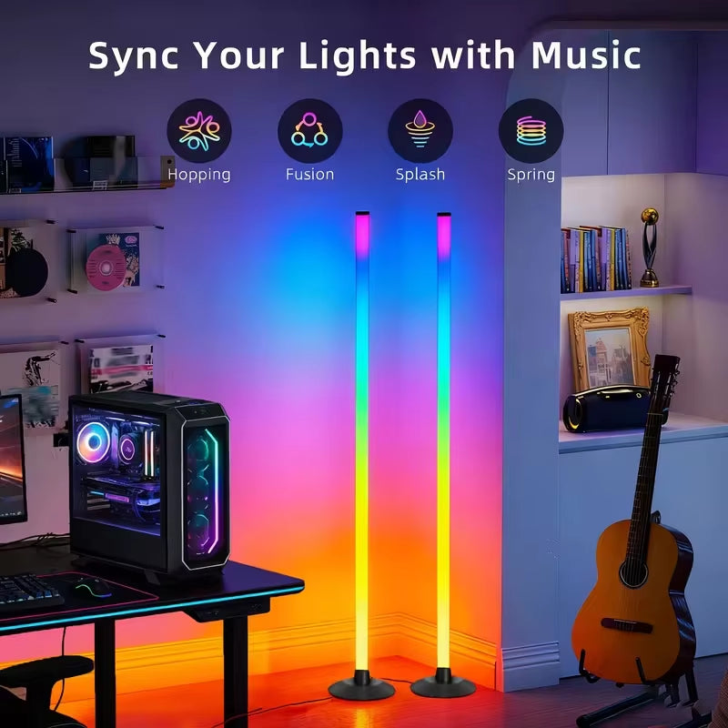 5V Corner Floor Lamp, Smart RGB LED corner lights with Remote and App control, for Living Room Bedroom Playroom,Easy to Install