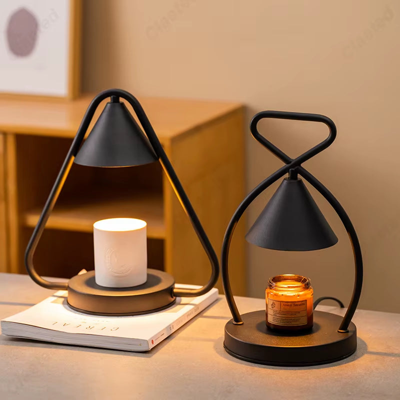 Creative and Minimalist Design Aromatherapy Wax Melting Lamp Wrought Iron Indoor Bedroom Romantic Atmosphere Bedside Lighting
