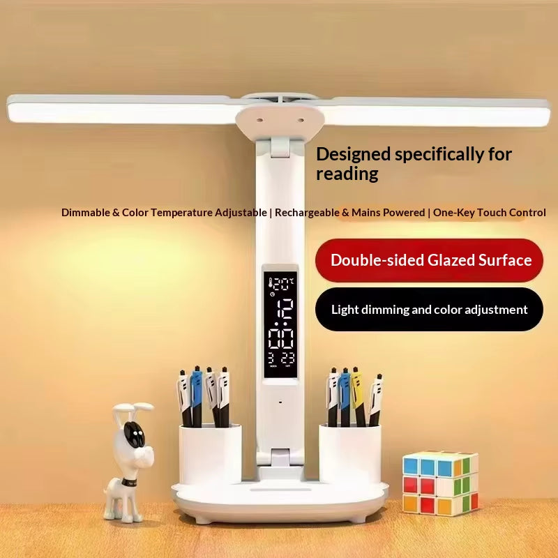 Intelligent dual-head LED light, USB dual-head pen holder light, artistic decorative light, intelligent desk lamp