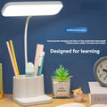LED desk lamp with pen holder, rechargeable, three adjustable brightness levels, eye-friendly white light, suitable as a night l