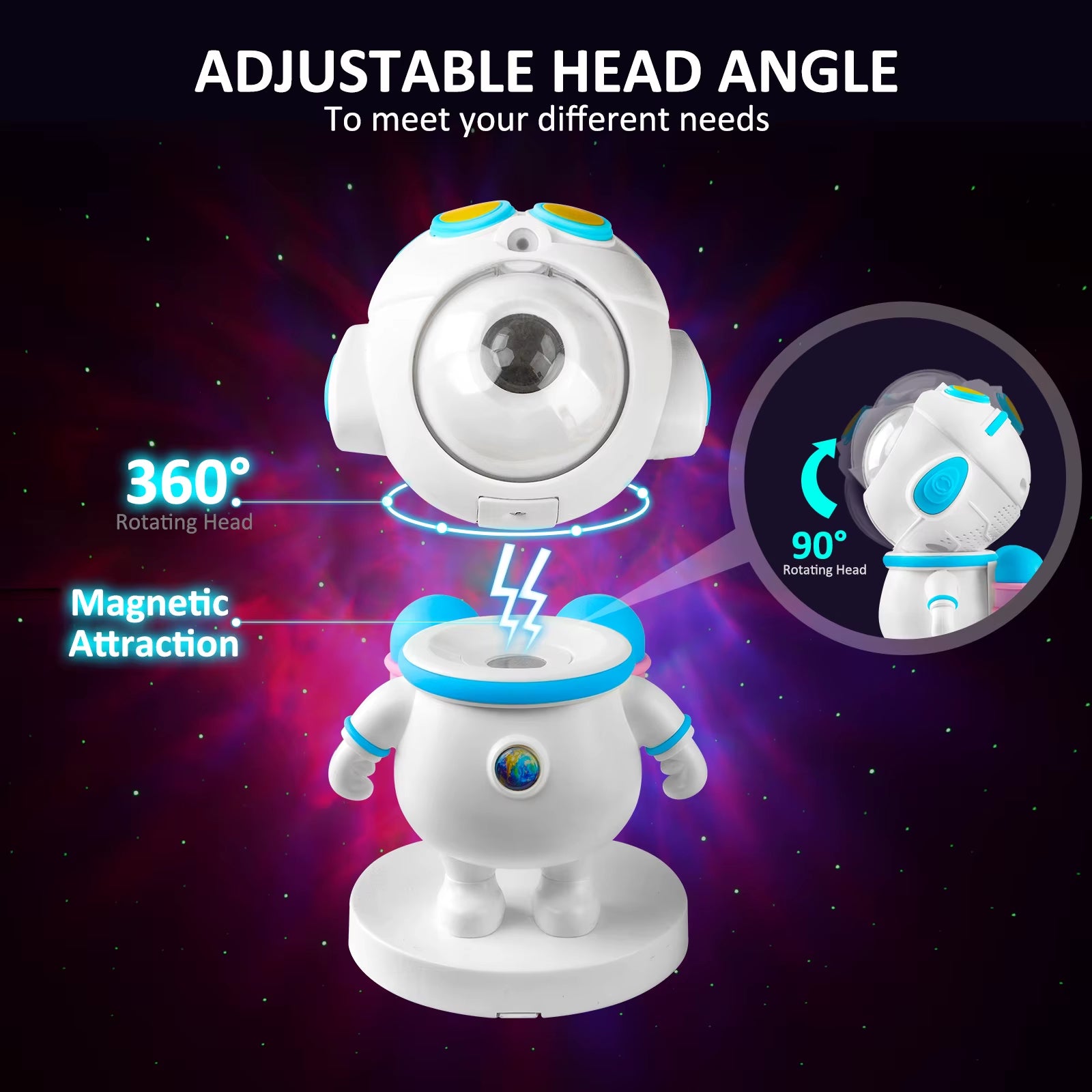 TouCloud Galaxy Star Projector: 8 modes, remote control & 360° adjustability. Perfect starry night light gift for kids & adults.