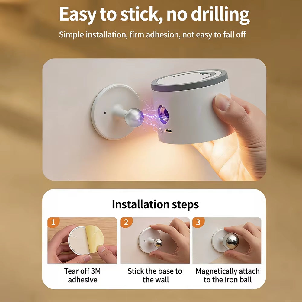 Rechargeable Wall Lamp Bedside Reading Eye Care Magnetic Wireless No Wiring Atmosphere Light