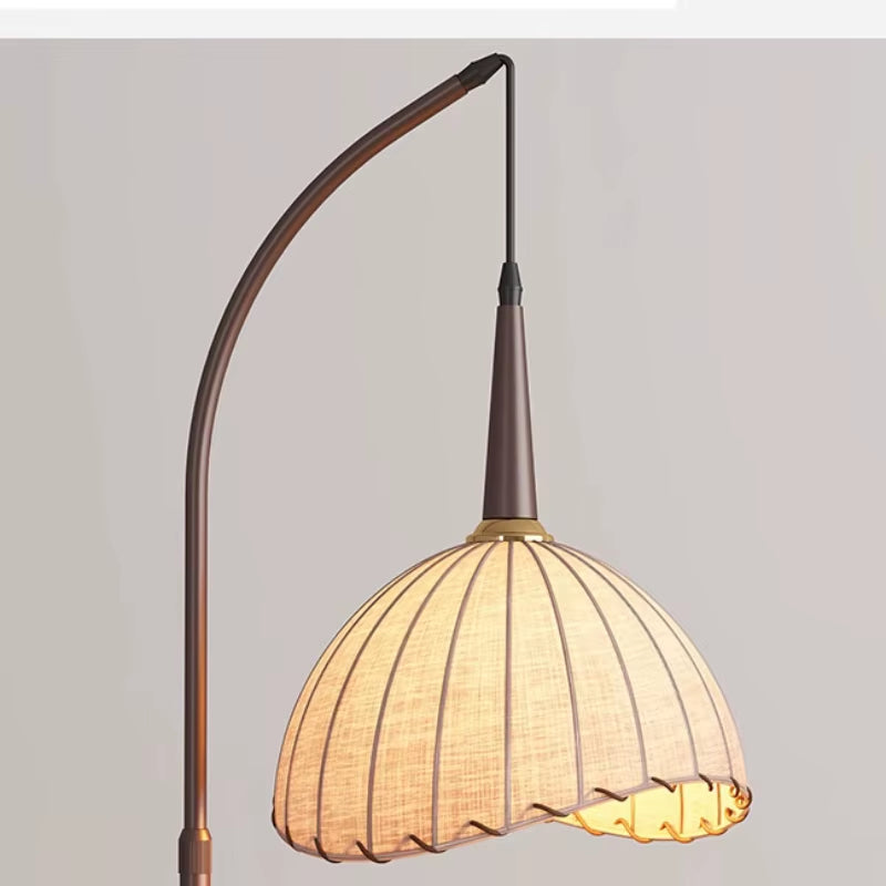Vintage Grapefruit Glass Lampshade Floor Lamp Living Room Sofa Side with Shelf Standing Lamp Study Room Reading Table Lamp