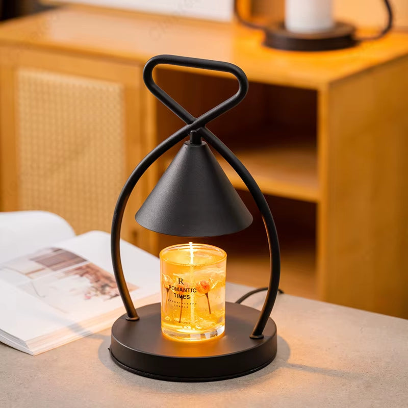 Creative and Minimalist Design Aromatherapy Wax Melting Lamp Wrought Iron Indoor Bedroom Romantic Atmosphere Bedside Lighting