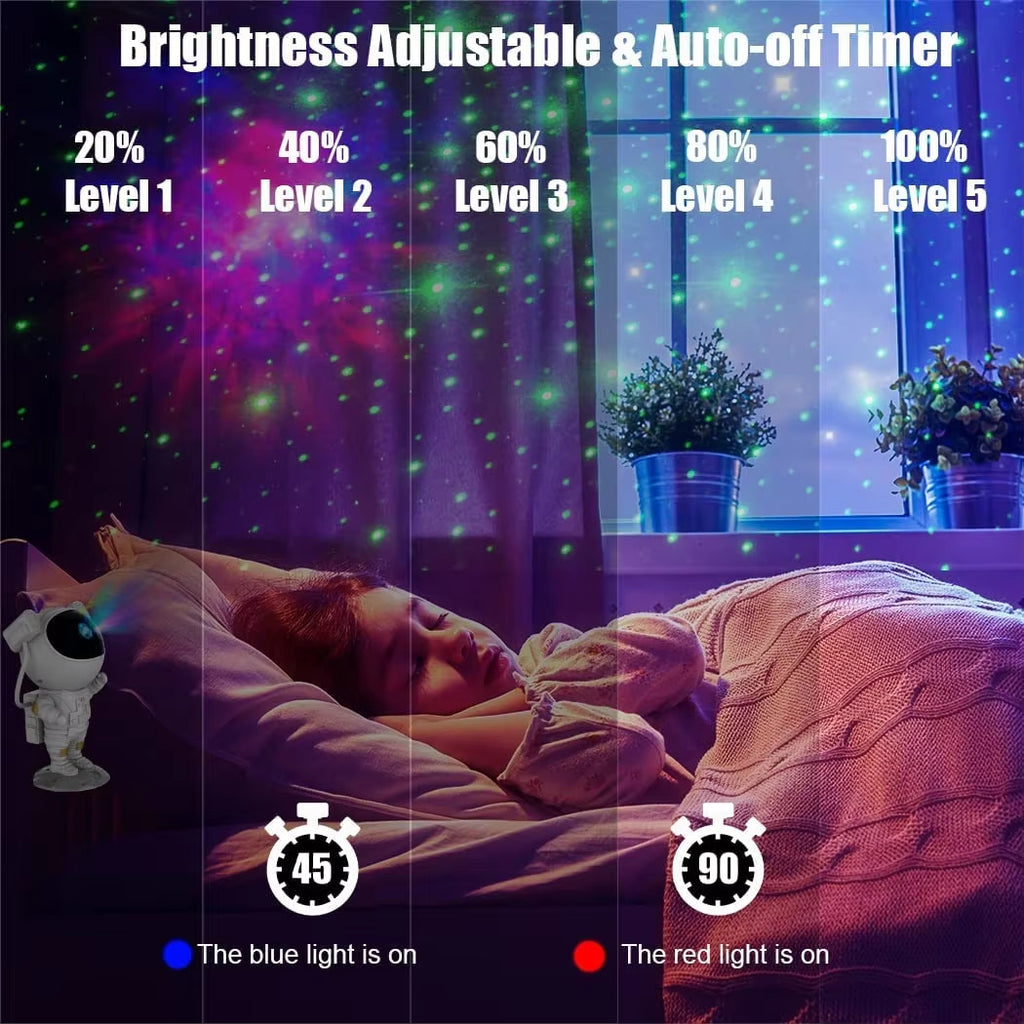 Astronaut Galaxy Projector Night Light Starry Sky Ceiling Lamp with Timer Remote for Bedroom Home Party Decor Birthday Gift