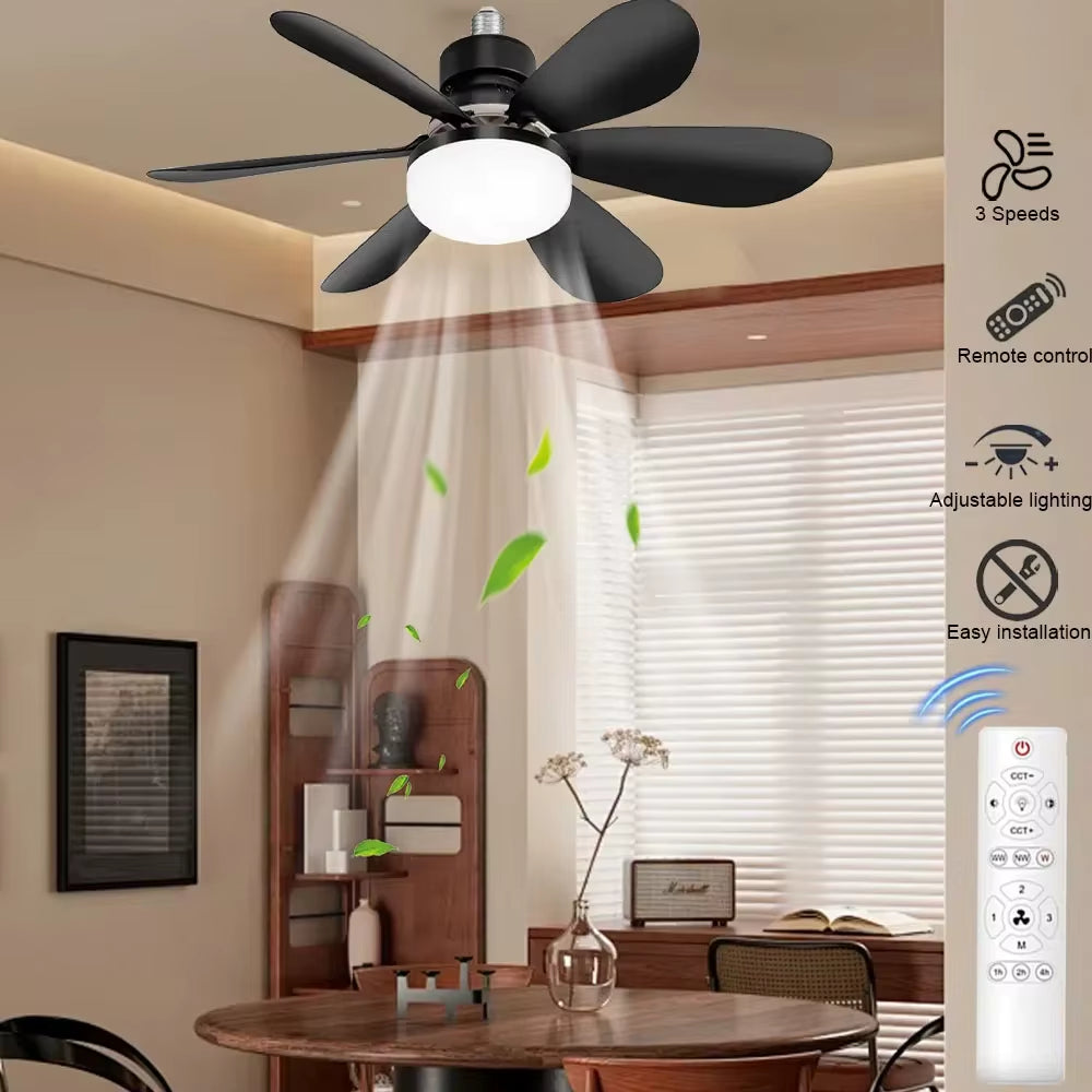 LED 40W Ceiling Fan Light With Remote Control for Dimming, Suitable for Living Room, Study, Household Use, 85-265V