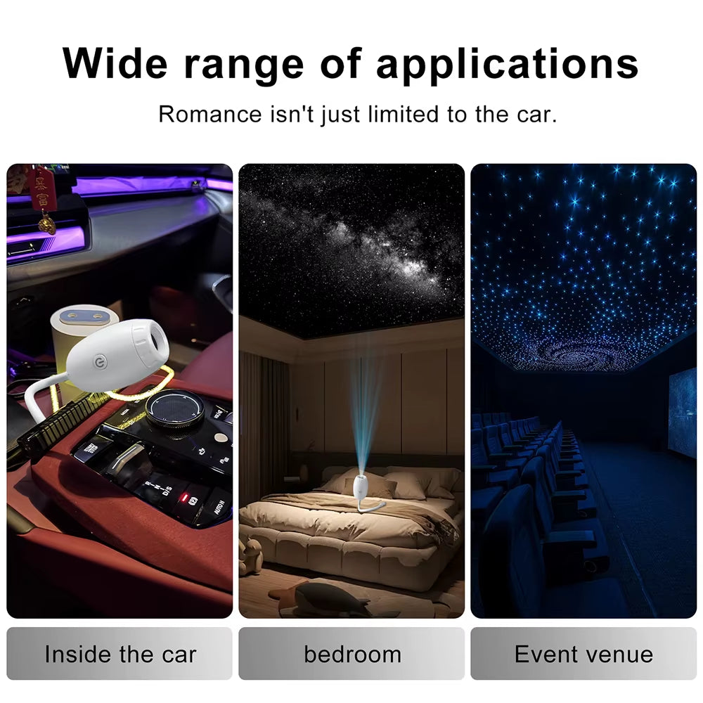 USB Car Atmosphere Projector Light Car Interior Ambient Light LED Starry Star Light Party Decor Romantic Saturn Galaxy Light