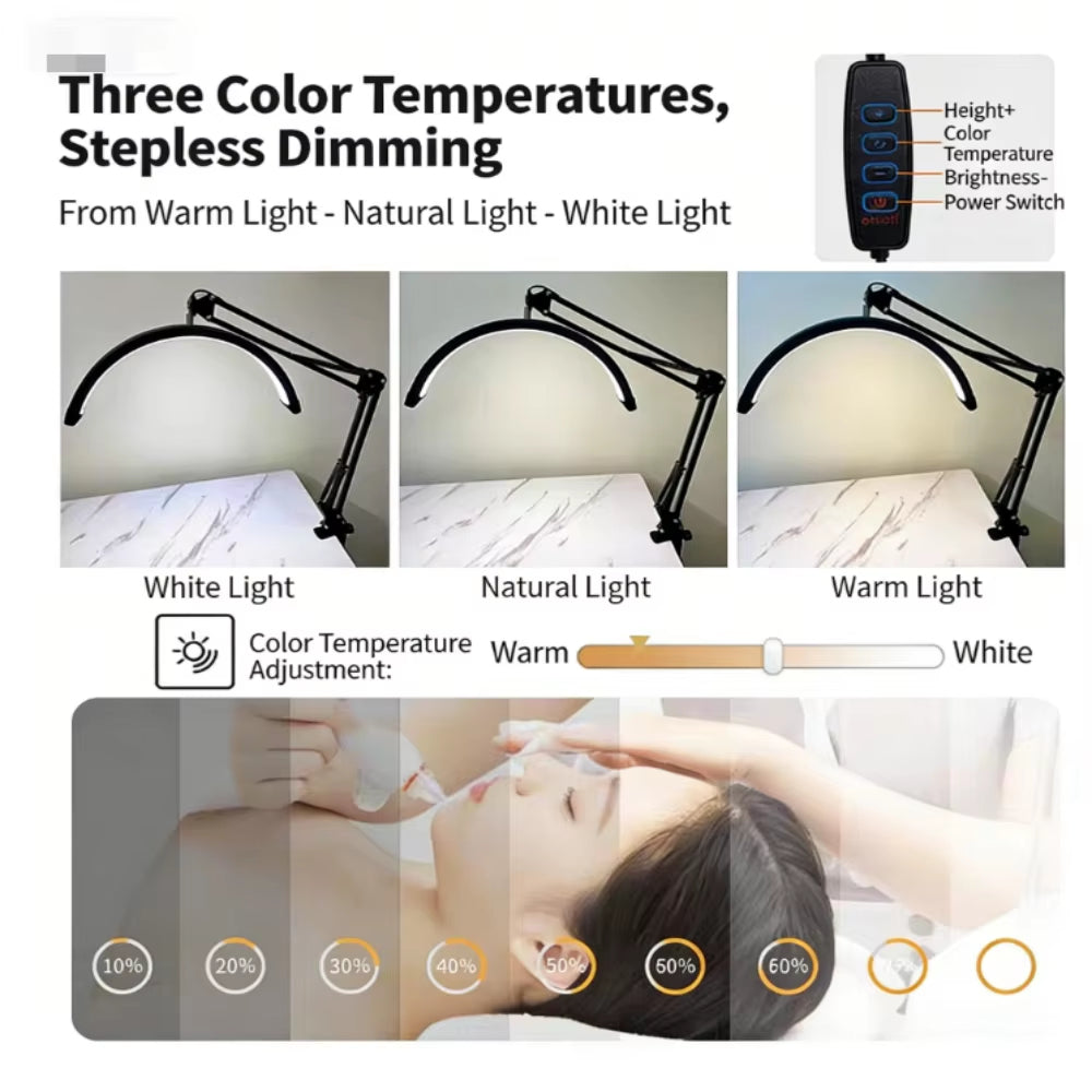 Modern LED Half-Circle Eyelash Extension Salon Light 16inch Desktop Half-Circle Eyelash Extension Light 32W Cantilever UShaped