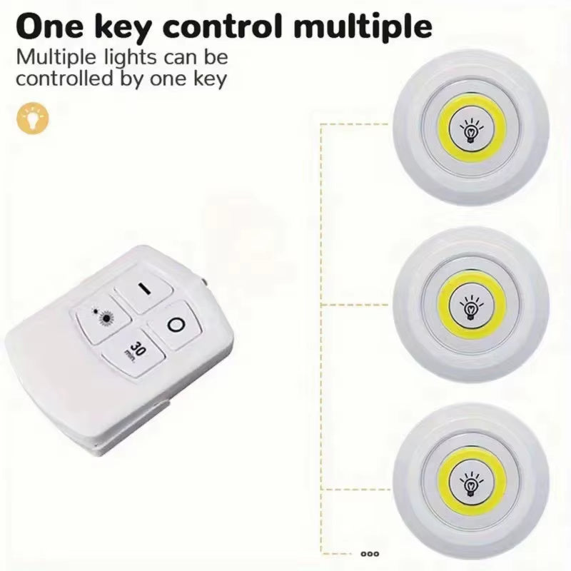 Dimmable LED Under Cabinet Light with Remote Control Battery Operated LED Closets Lights Wardrobe Bathroom Lighting Night Light