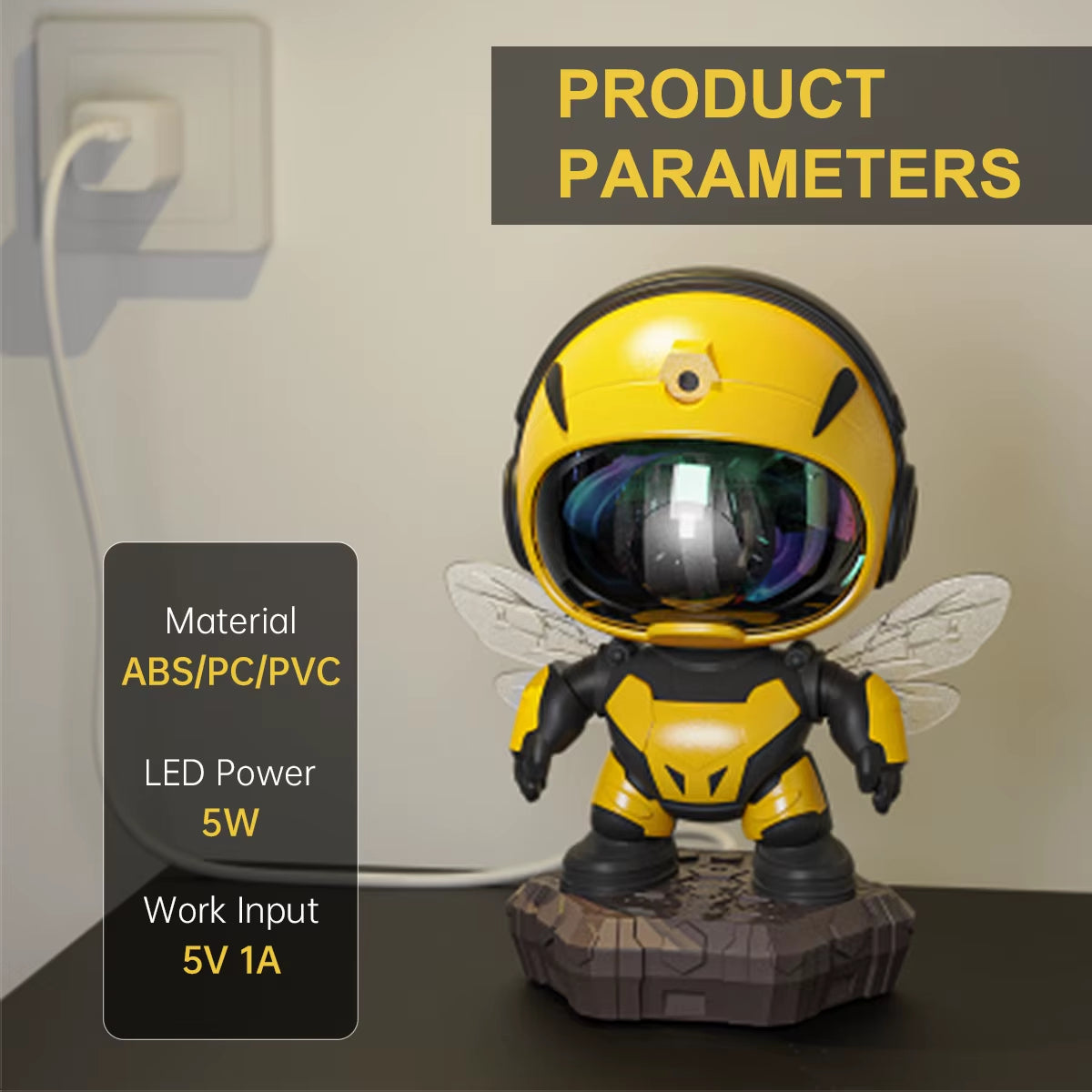 Projector Light, Small Bee Projector, LED Light, Starry Nebula Sky, Galaxy Design, Suitable for Bedroom, Part