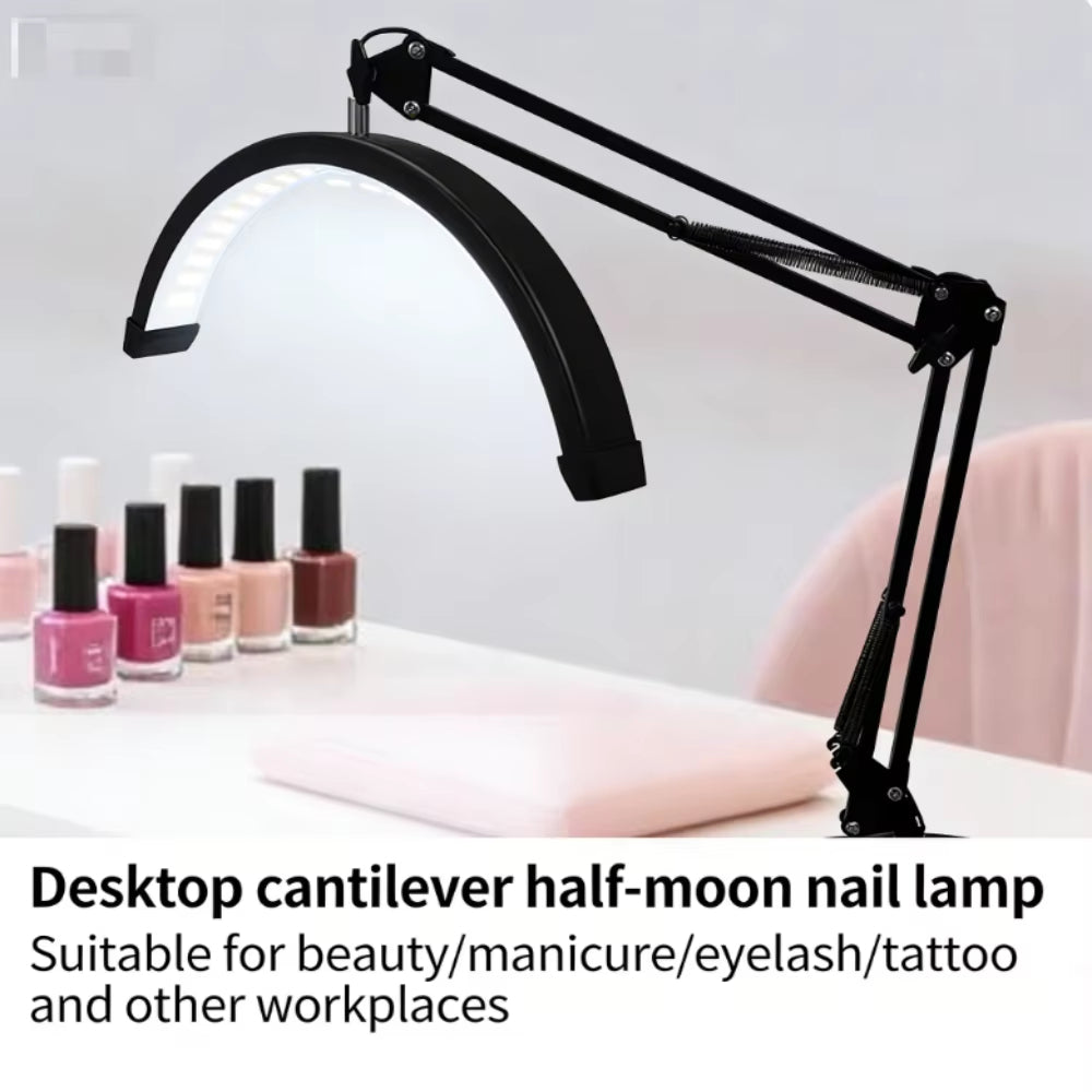 Modern LED Half-Circle Eyelash Extension Salon Light 16inch Desktop Half-Circle Eyelash Extension Light 32W Cantilever UShaped