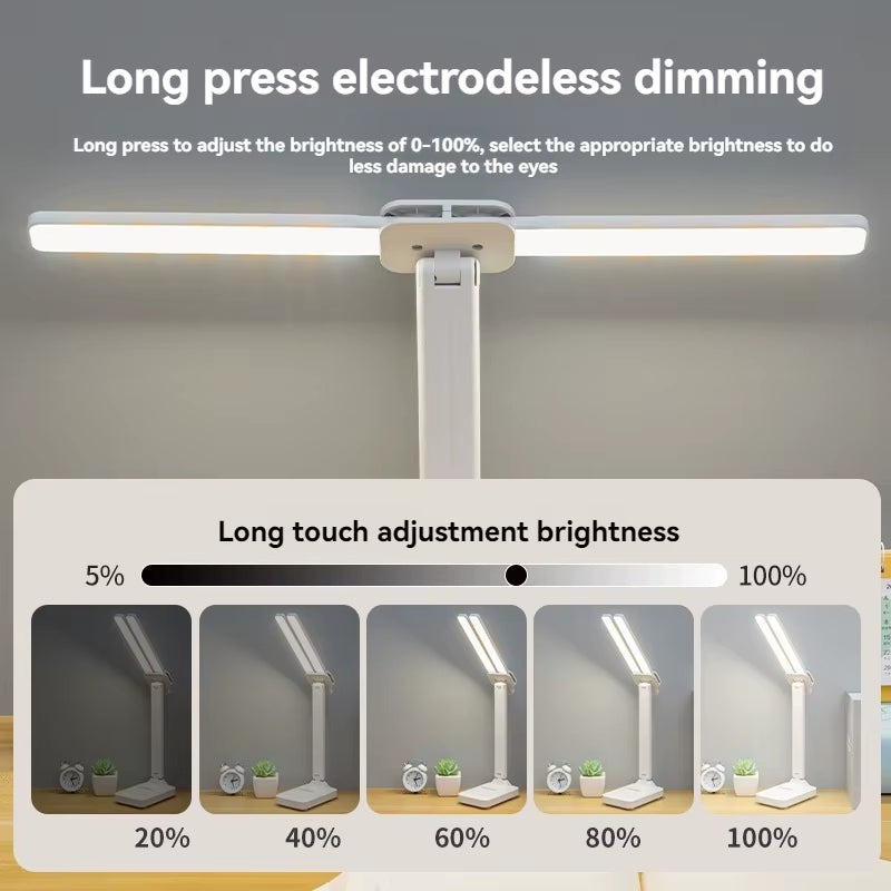 LED Desk Lamp USB Rechargeable Table Lamp 3 Levels Dimmable Touch Desk Lighting Eye Protection Foldable For Bedroom Desk Light