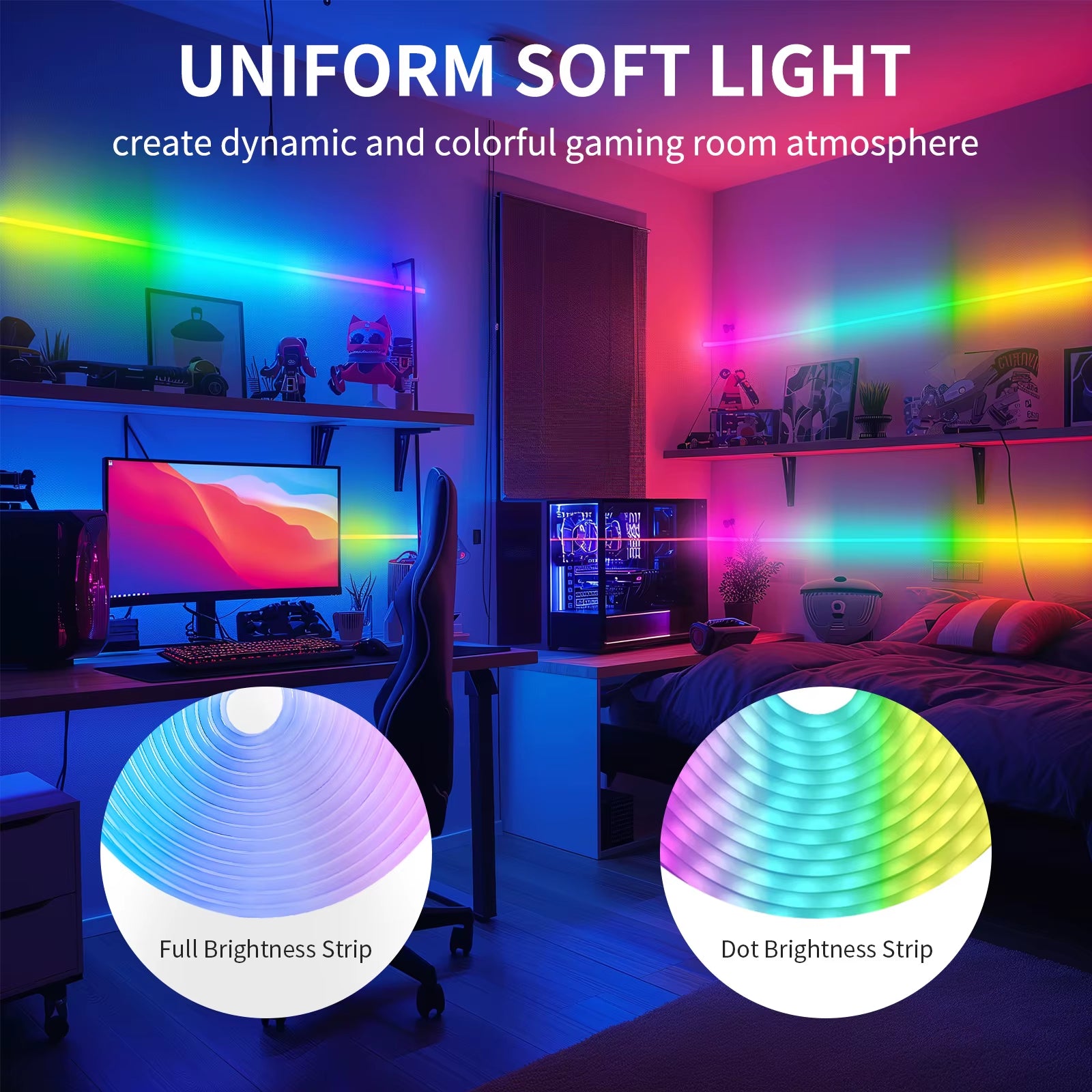 24V Neon Led String Light Strip Outdoor Lighting Waterproof Addressable Smart Bluetooth Led Ribbon 5M  Neon Rgbic Strip