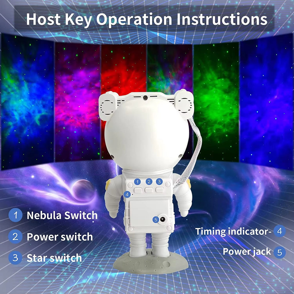 Astronaut Galaxy Projector Night Light Starry Sky Ceiling Lamp with Timer Remote for Bedroom Home Party Decor Birthday Gift