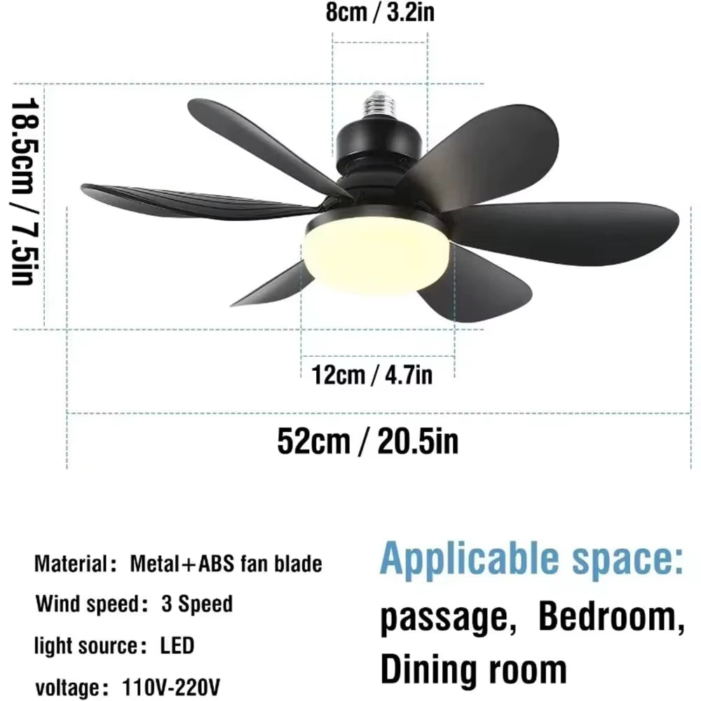 LED 40W Ceiling Fan Light With Remote Control for Dimming, Suitable for Living Room, Study, Household Use, 85-265V