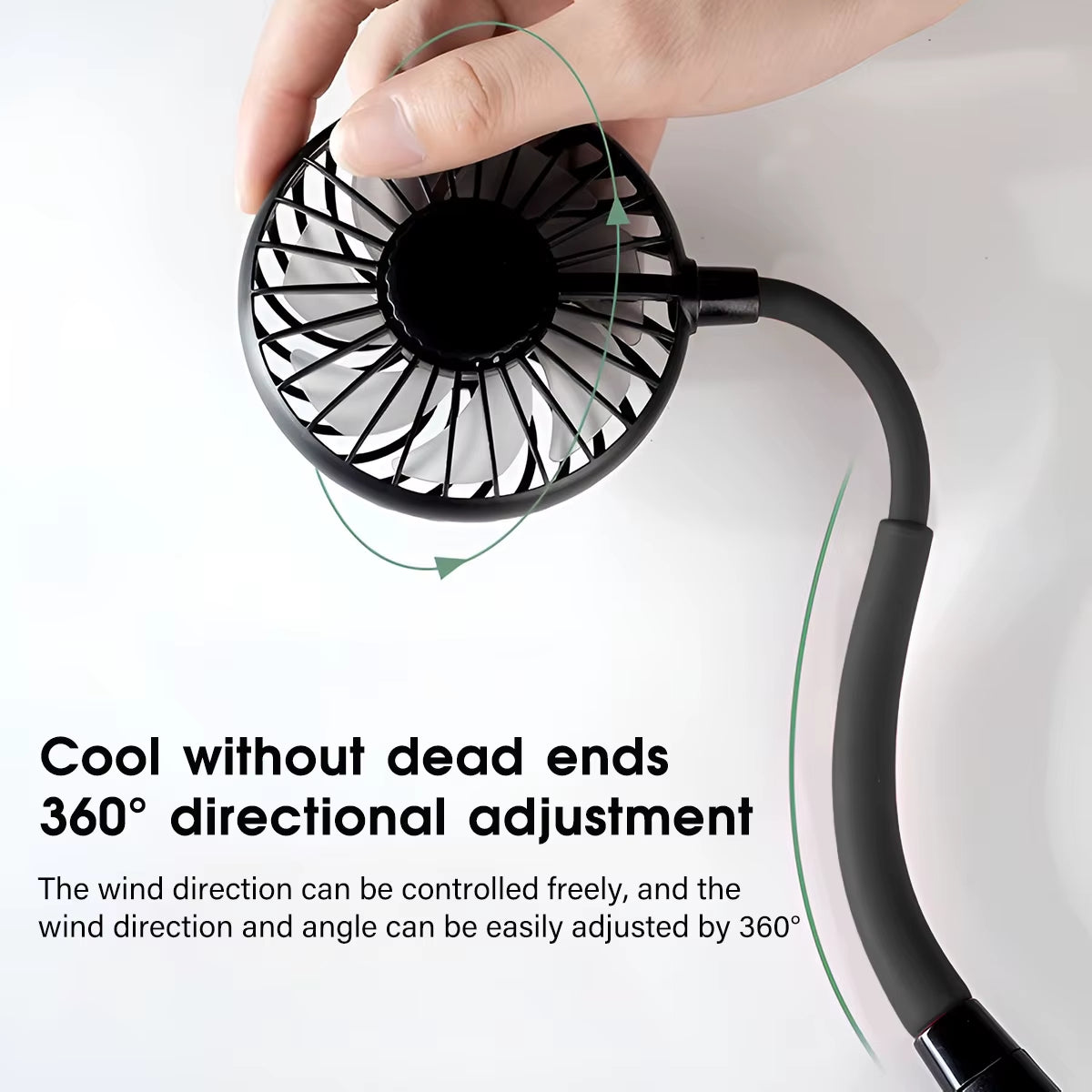 USB Rechargeable Mini Sports 3-Speed Adjustable Neck Dual Fan Home OfficeOutdoor Travel Portable Hanging Neck Fan