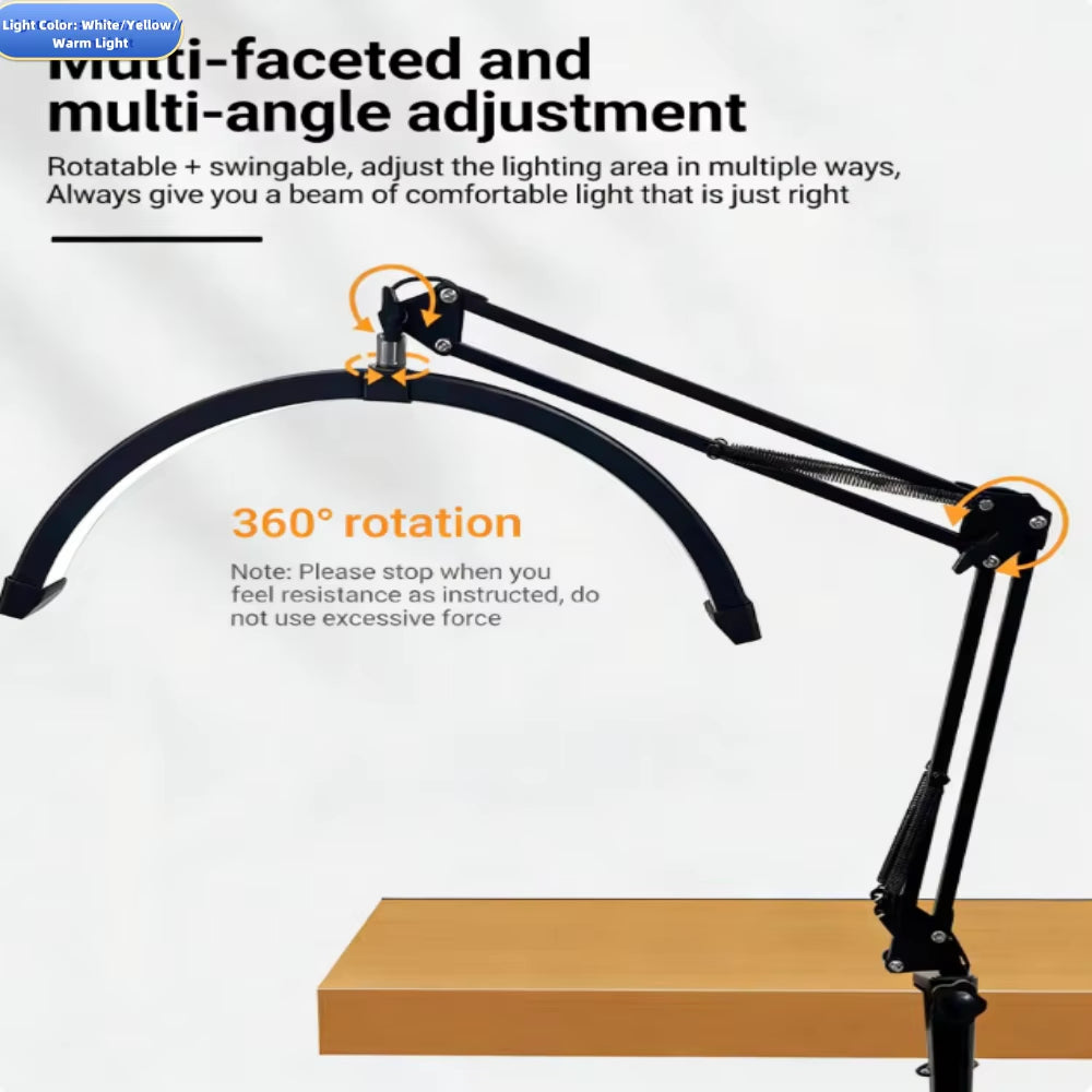 Modern LED Half-Circle Eyelash Extension Salon Light 16inch Desktop Half-Circle Eyelash Extension Light 32W Cantilever UShaped