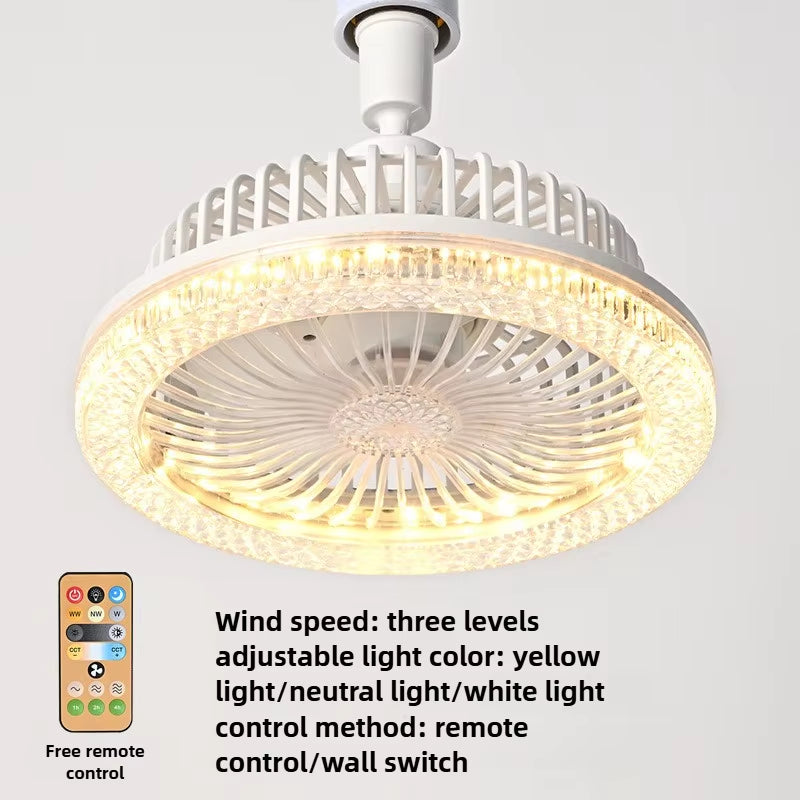 Smart Remote Control Ceiling Fan with LED Lighting Ceiling Fan with Lights Remote Control E27 Converter Base for Living Room