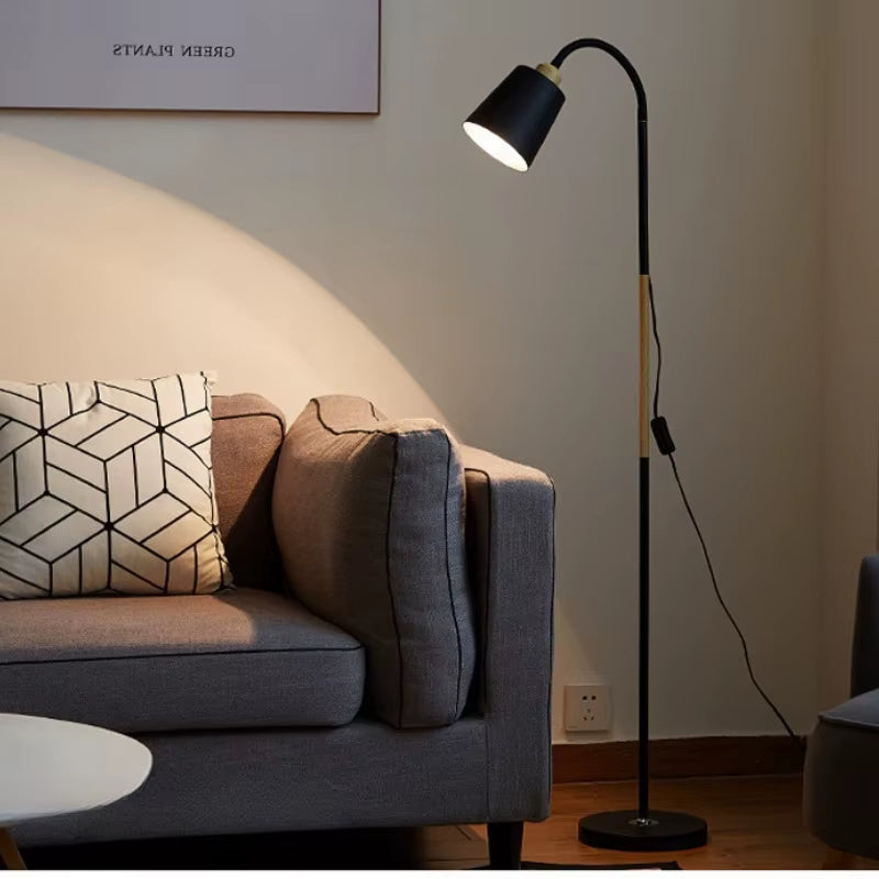 Nordic Floor Lamp Creative Living Room Bedroom Study LED Simple Modern Dimmable Remote Control Reading Floor Lamp