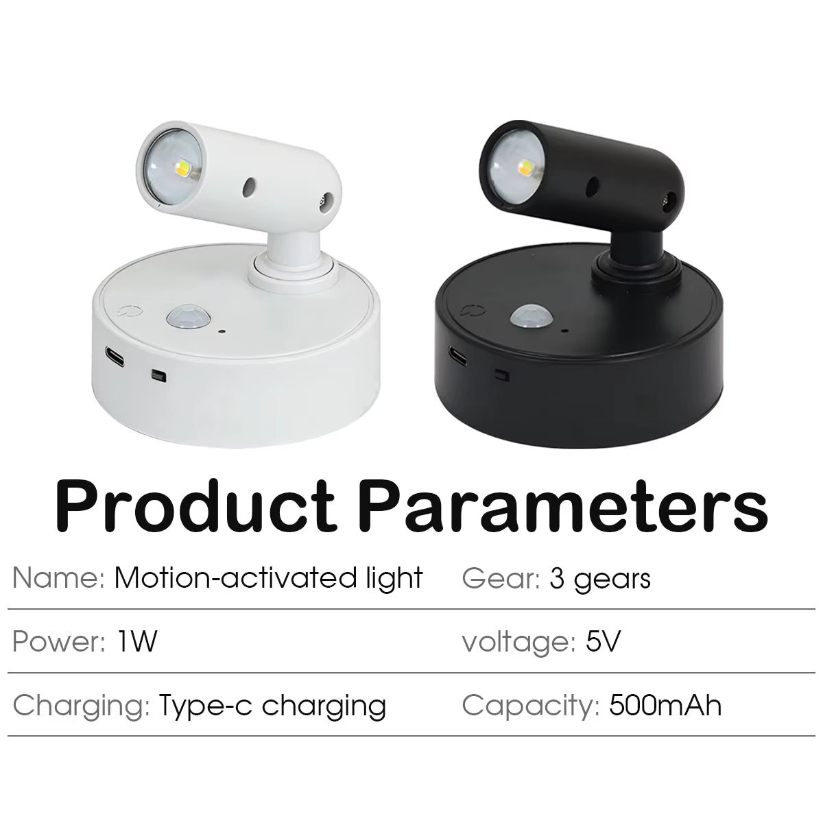 Three-color wall lamp no-drill LED light, soft light sensor light bedside bedroom night light, magnetic rechargeable spotlight.