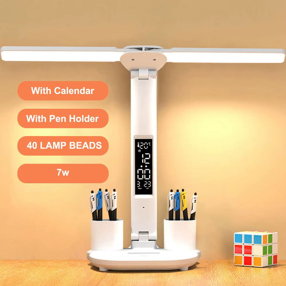Intelligent dual-head LED light, USB dual-head pen holder light, artistic decorative light, intelligent desk lamp