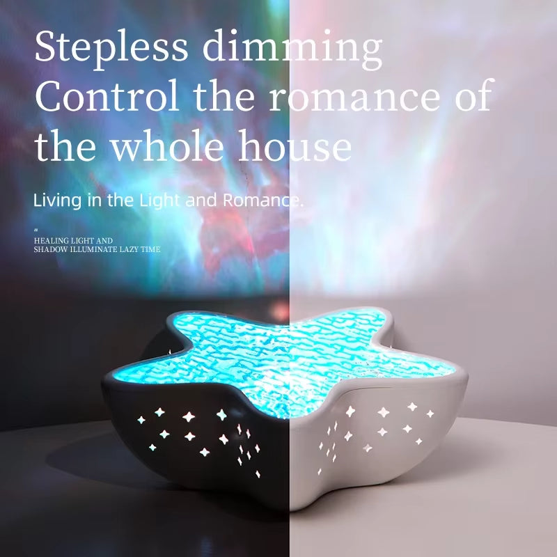 Starfish LED Night Light Rechargeable Table Lamp Northern Ocean Wave Projector Lights Romantic For Bedroom Desk Festival Decor