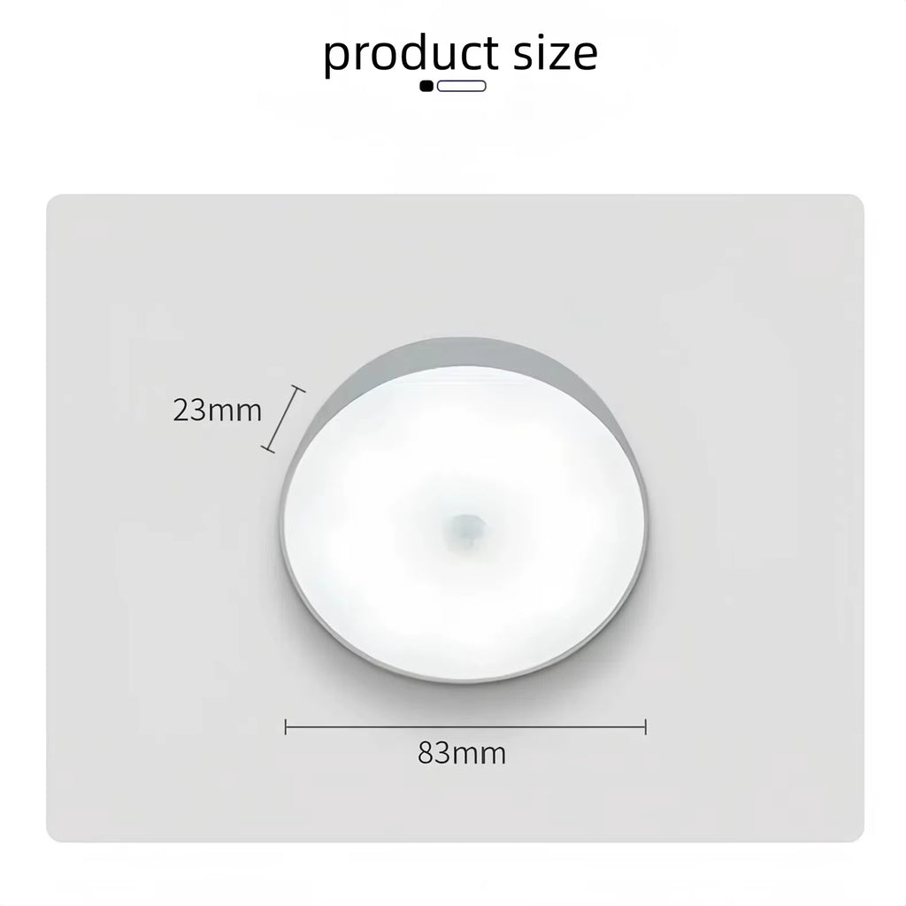 2pcs LED Smart Human Body Sensor Night Lamp Emergency Automatic Lighting USB Charging Wireless Magentic Suction Use Night Light