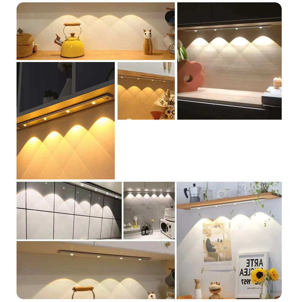 Cabinet Light USB Rechargeable Motion Sensor Ultra-thin Led Lamp for Kitchen Wardrobe Cabinet decoration Lighting 20CM/30CM/40CM