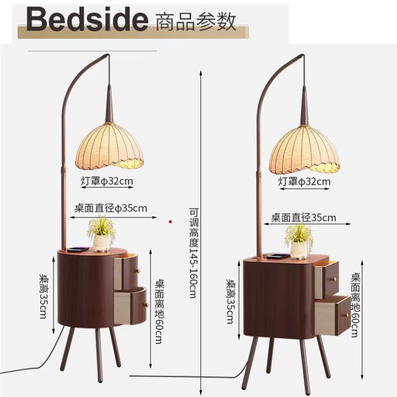Vintage Grapefruit Glass Lampshade Floor Lamp Living Room Sofa Side with Shelf Standing Lamp Study Room Reading Table Lamp