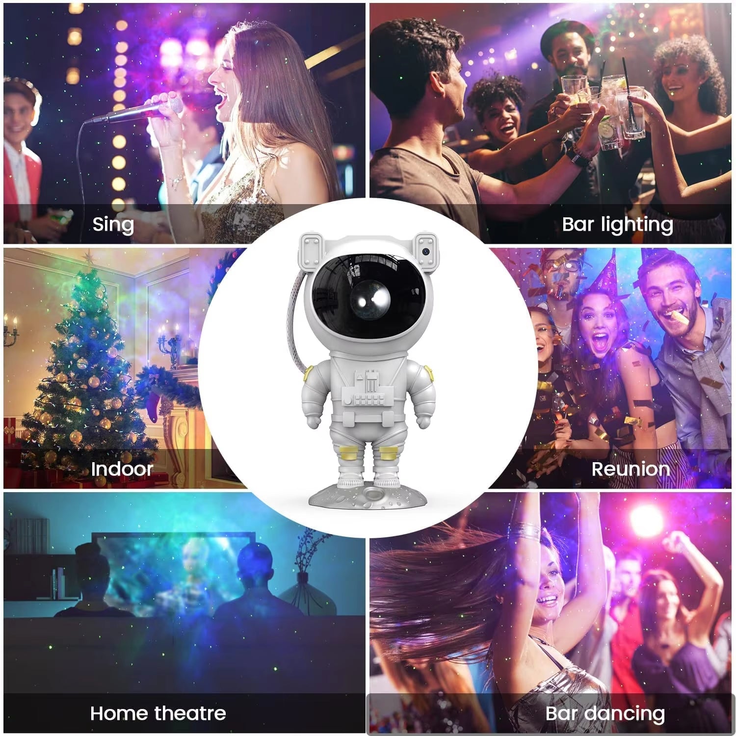 Astronaut Galaxy Projector Night Light Starry Sky Ceiling Lamp with Timer Remote for Bedroom Home Party Decor Birthday Gift