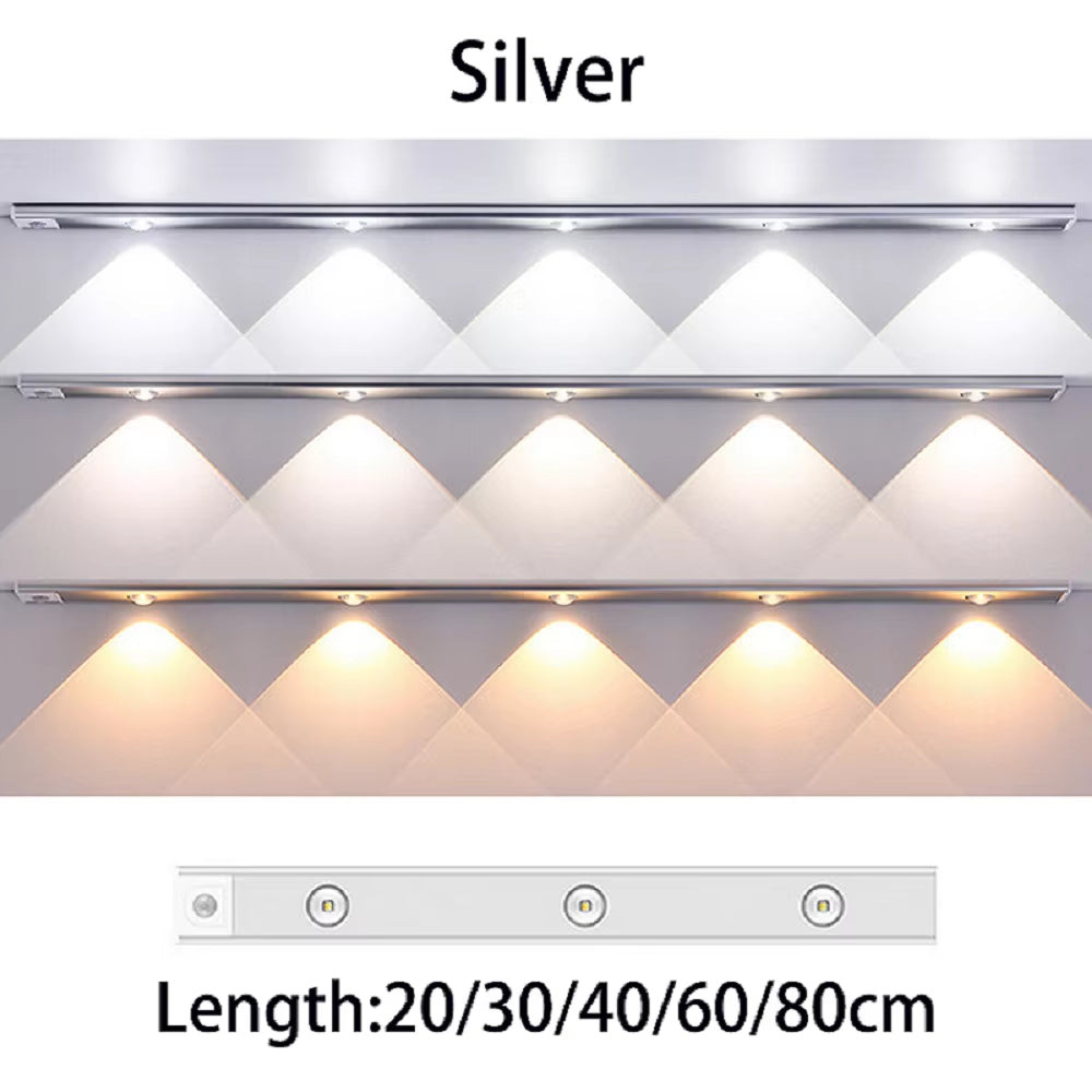 Cabinet Light USB Rechargeable Motion Sensor Ultra-thin Led Lamp for Kitchen Wardrobe Cabinet decoration Lighting 20CM/30CM/40CM
