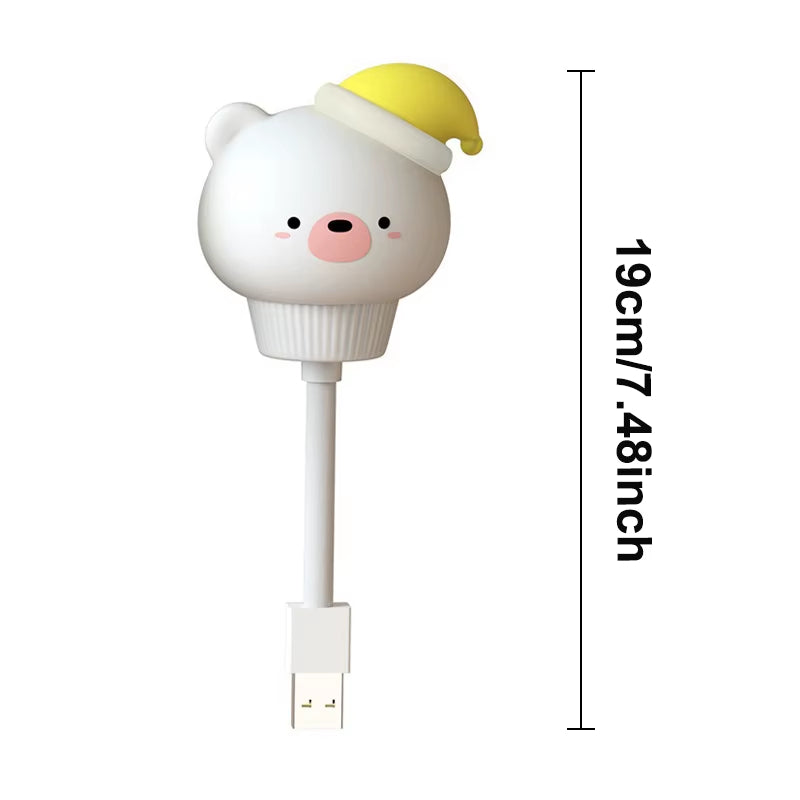 USB Night Light LED Voice Control Cute Cartoon Night Lamp Bear Kitten Remote Control for Baby Kid Bedroom Decor Bedside Lamp