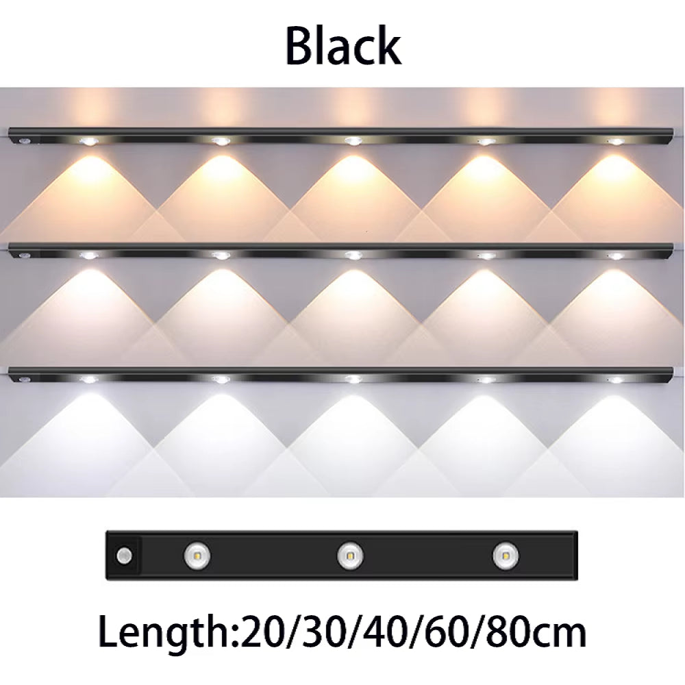 Cabinet Light USB Rechargeable Motion Sensor Ultra-thin Led Lamp for Kitchen Wardrobe Cabinet decoration Lighting 20CM/30CM/40CM
