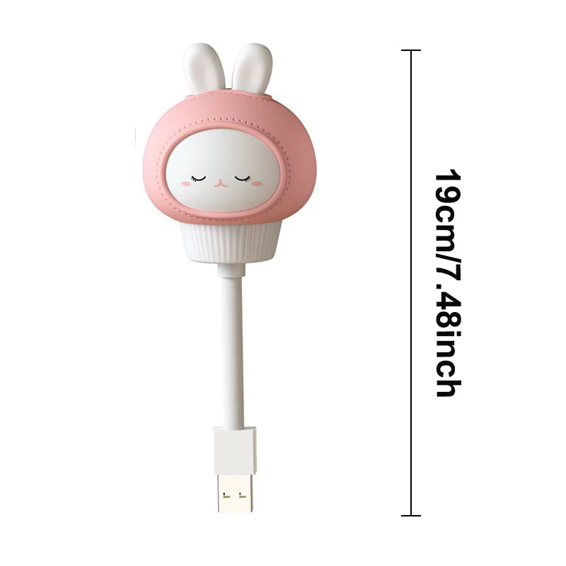 USB Night Light LED Voice Control Cute Cartoon Night Lamp Bear Kitten Remote Control for Baby Kid Bedroom Decor Bedside Lamp