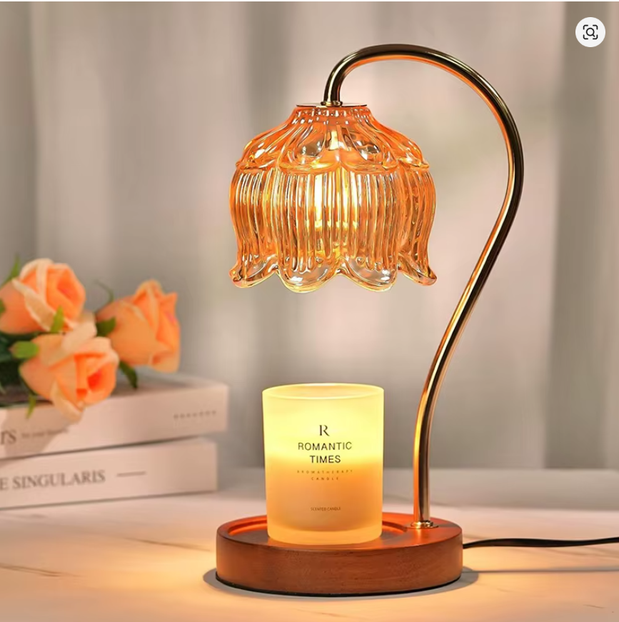 Nordic Glass Candle Warmer Lamp Bedroom Atmosphere Warmer Lamp Retro Lamp Candle Tray Night Light desk Decor Home Decoration ﻿