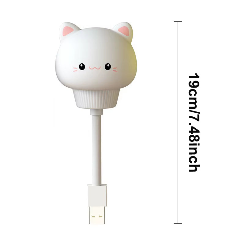 USB Night Light LED Voice Control Cute Cartoon Night Lamp Bear Kitten Remote Control for Baby Kid Bedroom Decor Bedside Lamp
