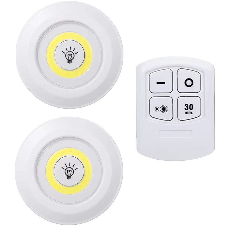 Dimmable LED Under Cabinet Light with Remote Control Battery Operated LED Closets Lights Wardrobe Bathroom Lighting Night Light