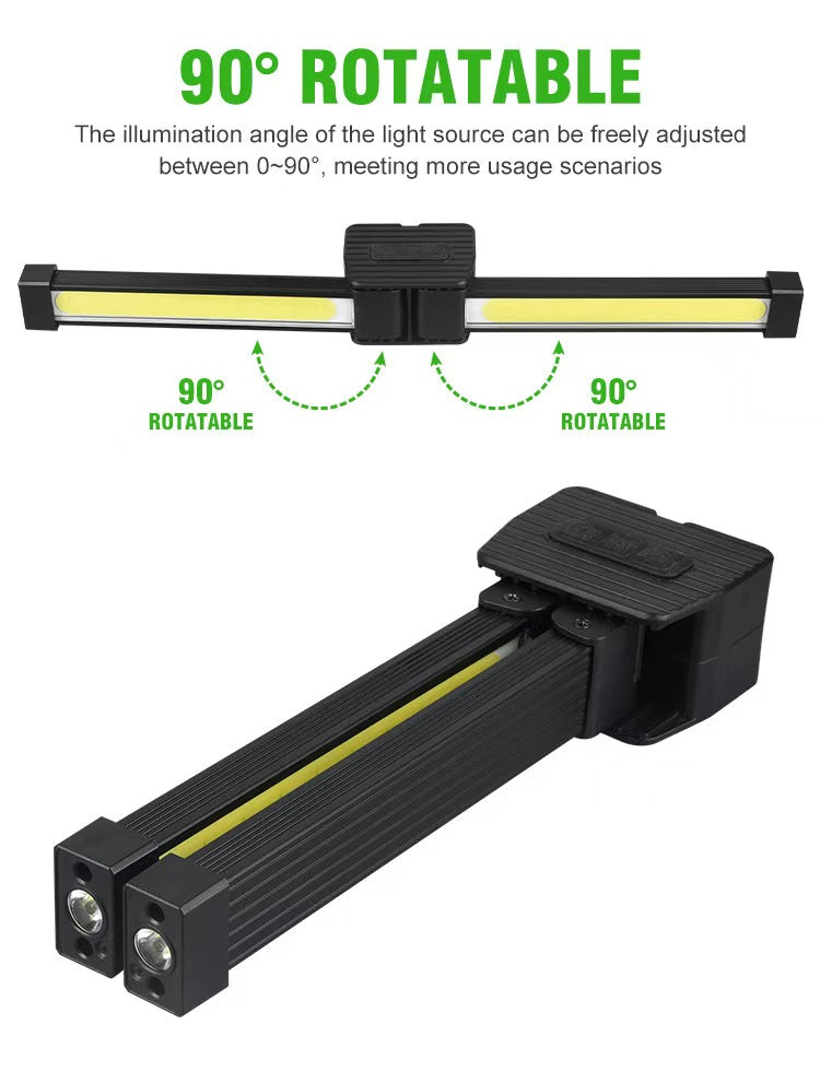 Multifunctional COB LED Work Light with Magnetic Base, 3-Color Modes (Cool White/Warm White/Red) for Inspection & Camping