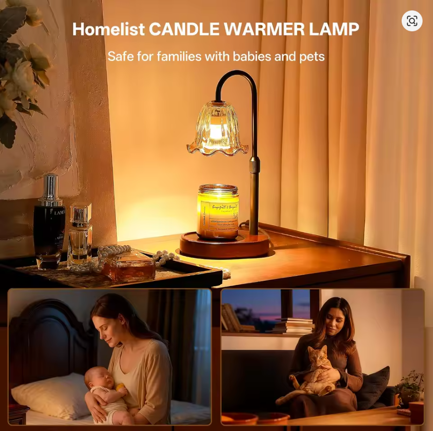 Dimmable Candle Wax Warmer with Timer, Adjustable Flower Lamp for Cozy Home Decor, Housewarming Gift for Women Mom Sister