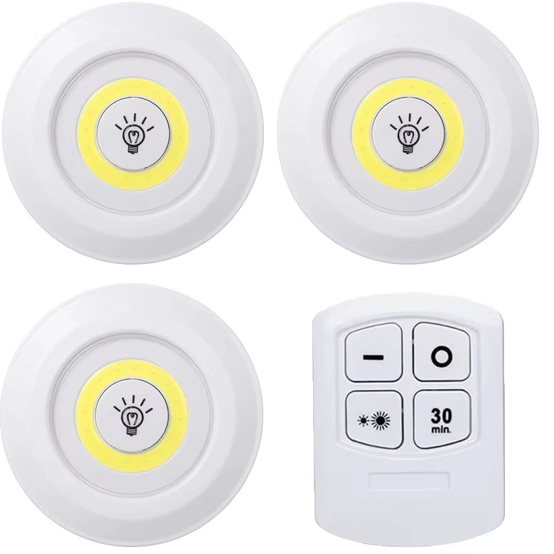 Dimmable LED Under Cabinet Light with Remote Control Battery Operated LED Closets Lights Wardrobe Bathroom Lighting Night Light
