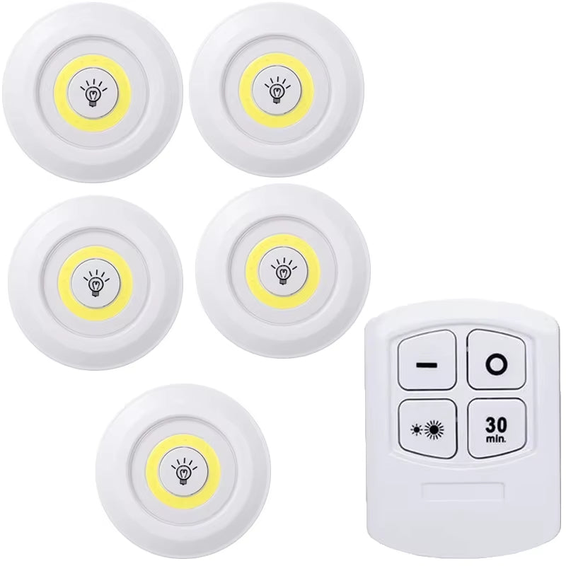 Dimmable LED Under Cabinet Light with Remote Control Battery Operated LED Closets Lights Wardrobe Bathroom Lighting Night Light