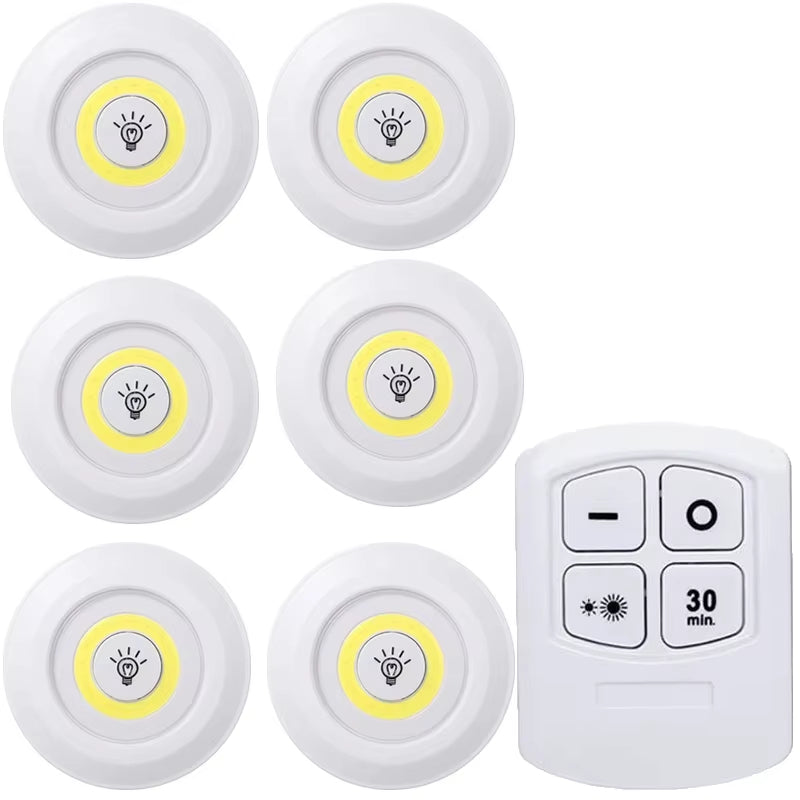 Dimmable LED Under Cabinet Light with Remote Control Battery Operated LED Closets Lights Wardrobe Bathroom Lighting Night Light