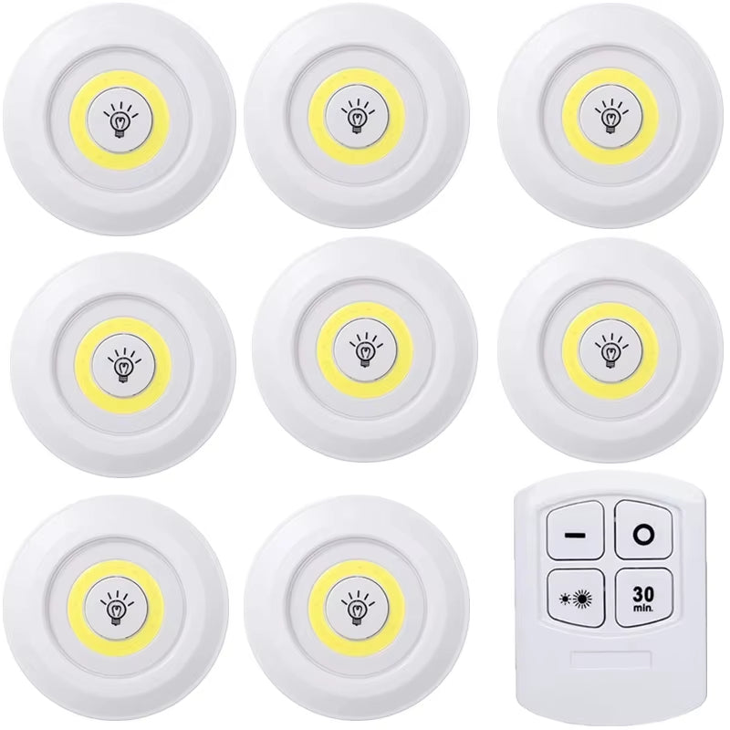 Dimmable LED Under Cabinet Light with Remote Control Battery Operated LED Closets Lights Wardrobe Bathroom Lighting Night Light