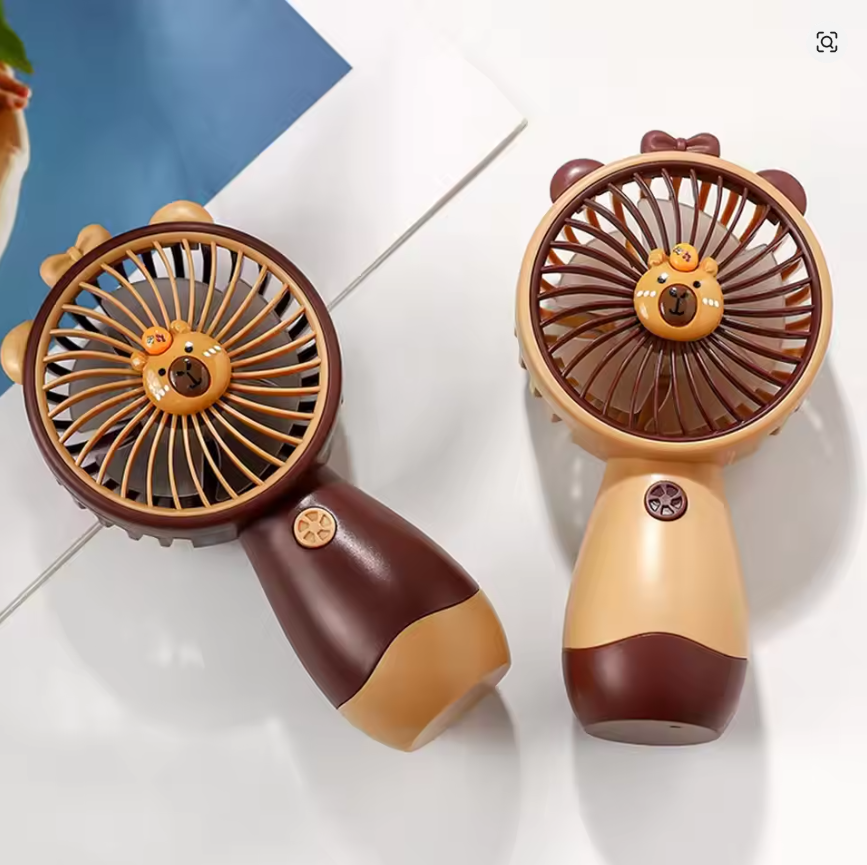 Kapibala Handheld Fan, Cute Cartoon Handheld Fan, USB Rechargeable Portable Fan, Convenient Handheld Cooling Companion
