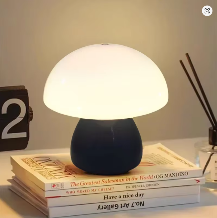 Mushroom LED Table Lamp Touch Dimming USB Charging Night Light for Bedroom/Desk/Coffee Bar Decorative Ambient Night Lighting