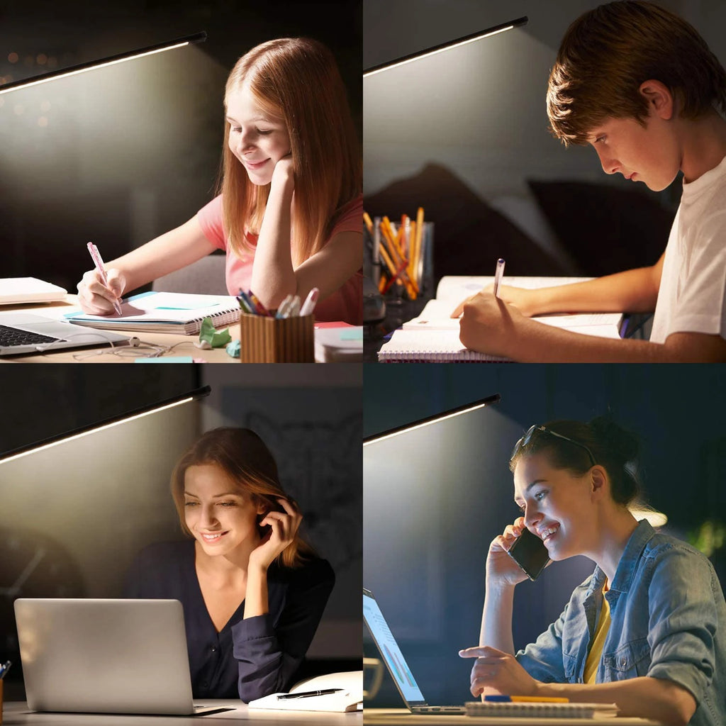 LED Desk Lamp with Wireless Charger,5 Color Modes 10 Brightness Levels Dimmable,360° Foldable Eye-Caring For Home Office Use