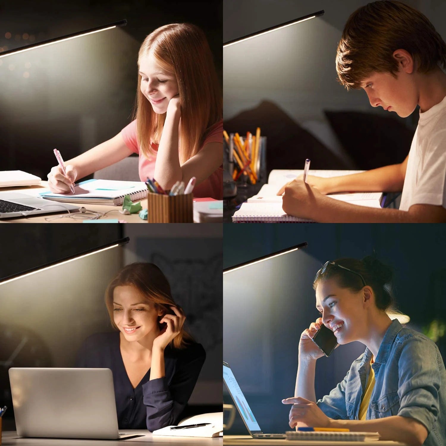 LED Desk Lamp with Wireless Charger,5 Color Modes 10 Brightness Levels Dimmable,360° Foldable Eye-Caring For Home Office Use
