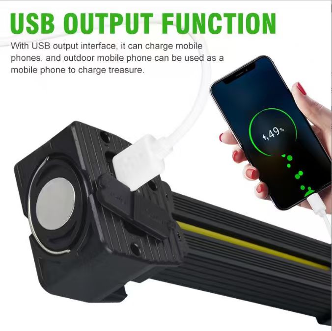 Multifunctional COB LED Work Light with Magnetic Base, 3-Color Modes (Cool White/Warm White/Red) for Inspection & Camping